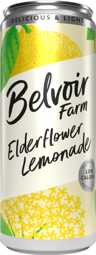 BELVOIR Delicious and Light Elderflower Lemonade - Can 330ml (Pack of 12)