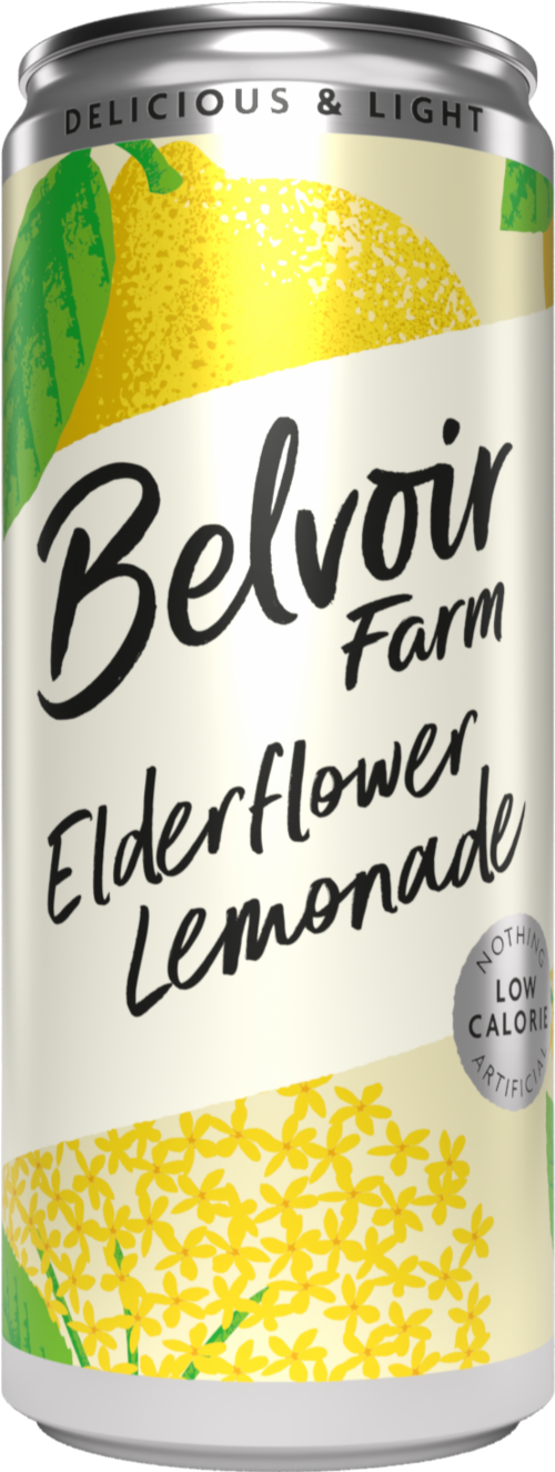 BELVOIR Delicious and Light Elderflower Lemonade - Can 330ml (Pack of 12)