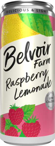 BELVOIR Delicious and Light Raspberry Lemonade - Can 330ml (Pack of 12)