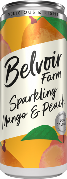 BELVOIR Delicious and Light Mango and Peach - Can 330ml (Pack of 12)