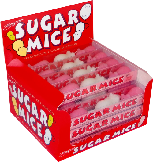 BOYNES Sugar Mice Triple Pack - Pink & White 60g (Pack of 20)