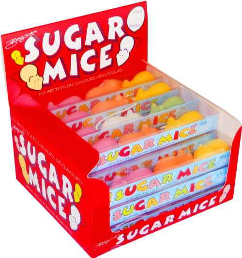 BOYNES Sugar Mice Triple Pack - Assorted Colours 60g (Pack of 20)