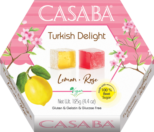 CASABA Turkish Delight - Rose & Lemon 125g (Pack of 12)