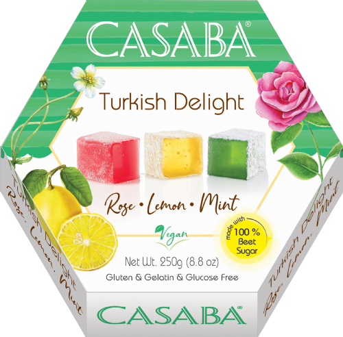 CASABA Turkish Delight - Rose, Lemon & Mint 250g (Pack of 12)