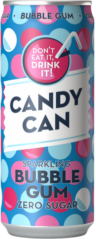 CANDY CAN Sparkling Bubble Gum Drink 330ml (Pack of 12)