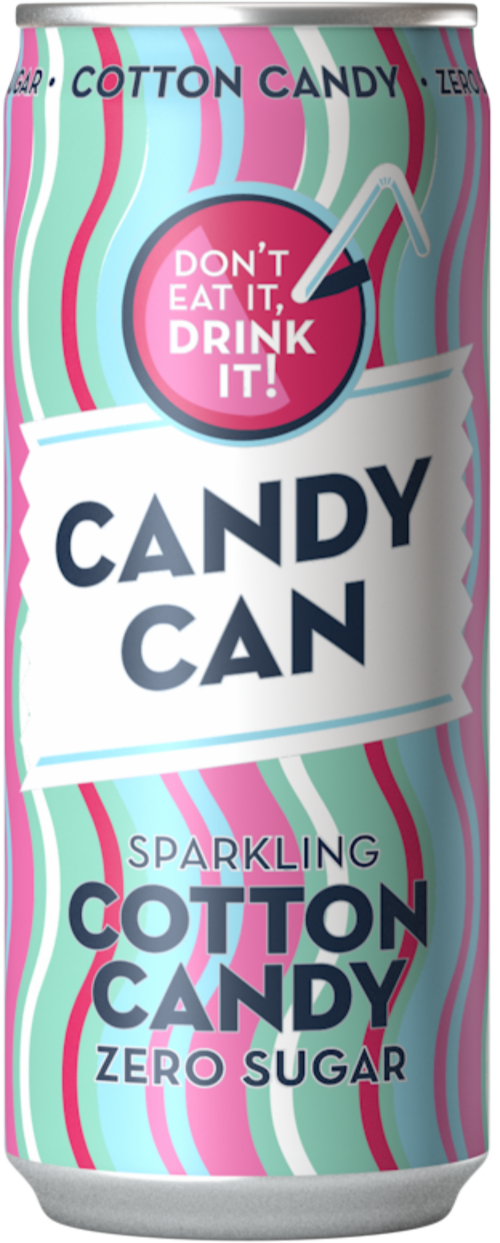 CANDY CAN Sparkling Cotton Candy Drink 330ml (Pack of 12)