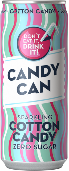 CANDY CAN Sparkling Cotton Candy Drink 330ml (Pack of 12)