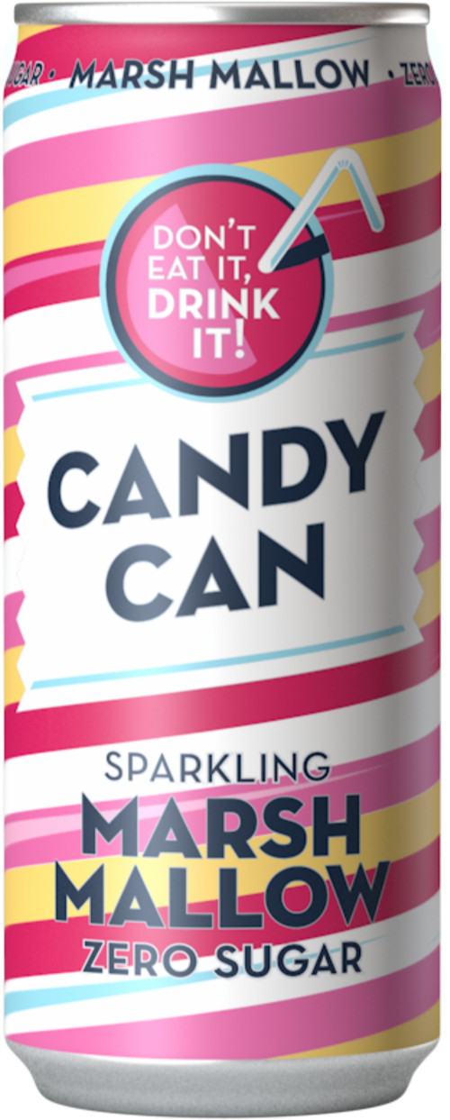 CANDY CAN Sparkling Marshmallow Drink 330ml (Pack of 12)