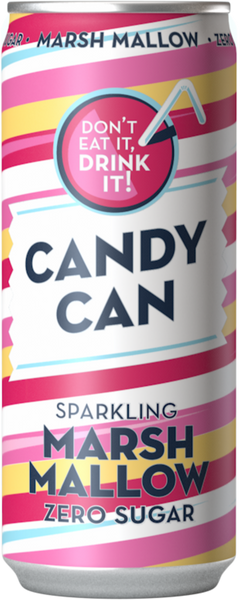 CANDY CAN Sparkling Marshmallow Drink 330ml (Pack of 12)