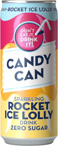 CANDY CAN Sparkling Rocket Ice Lolly Drink 330ml (Pack of 12)