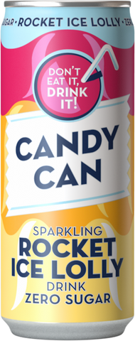 CANDY CAN Sparkling Rocket Ice Lolly Drink 330ml (Pack of 12)