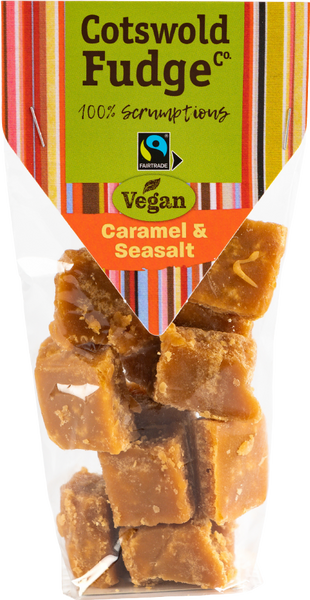 COTSWOLD FUDGE CO. Vegan Caramel & Sea Salt Fudge 150g (Pack of 12)