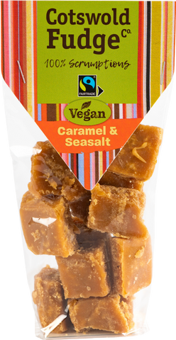 COTSWOLD FUDGE CO. Vegan Caramel & Sea Salt Fudge 150g (Pack of 12)