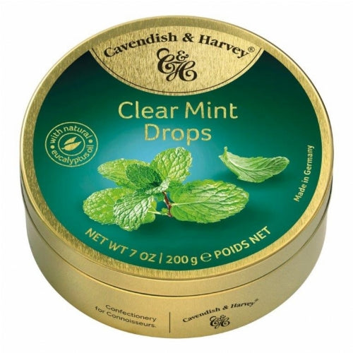 CAVENDISH & HARVEY Clear Mint Drops 200g (Pack of 9)