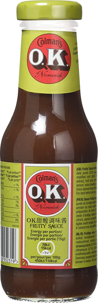 COLMAN'S OK Fruity Sauce 335g (Pack of 12)