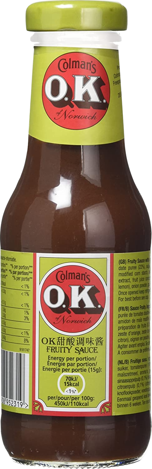COLMAN'S OK Fruity Sauce 335g (Pack of 12)