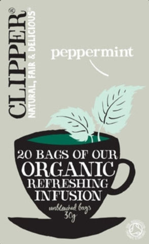 CLIPPER Organic Peppermint 20 Tea Bags (Pack of 6)