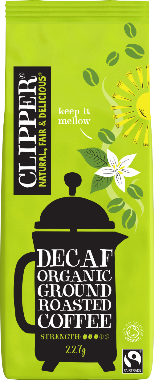 CLIPPER Decaf Organic Ground Roast Coffee 227g (Pack of 8)