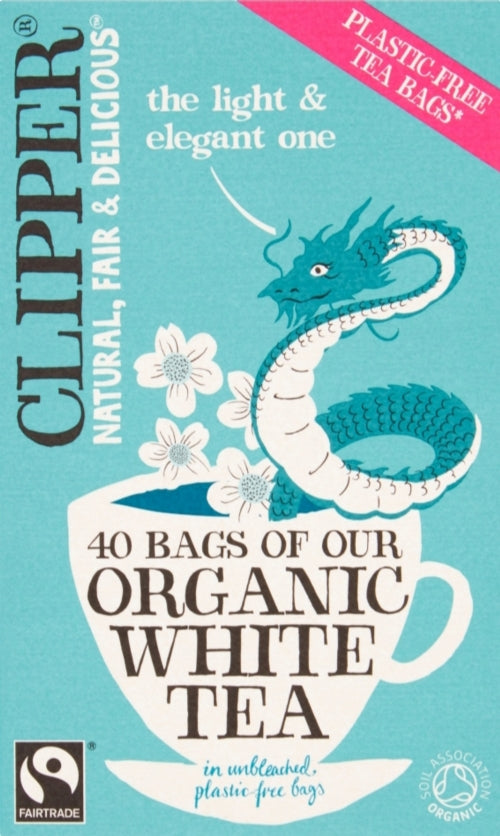 CLIPPER Organic Fairtrade White Tea Teabags 40's (Pack of 6)