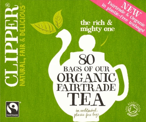 CLIPPER Organic Fairtrade Teabags 80's (Pack of 4)