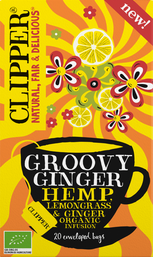 CLIPPER Groovy Ginger - Hemp, Lemongrass & Ginger 20's (Pack of 4)