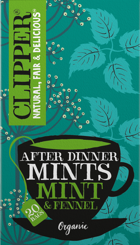 CLIPPER After Dinner Mints - Mint & Fennel 20 Tea Bags (Pack of 4)