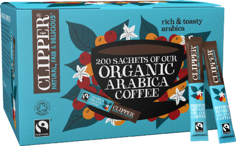 CLIPPER Fairtrade Organic Arabica Coffee - Sticks 1.8g (Pack of 200)