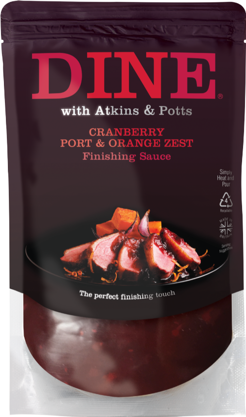 ATKINS & POTTS Cranberry, Port & Orange Zest Sauce 325g (Pack of 6)