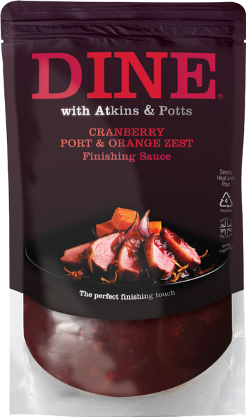 ATKINS & POTTS Cranberry, Port & Orange Zest Sauce 325g (Pack of 6)