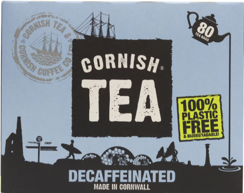 CORNISH TEA COMPANY Decaffeinated 80 Teabags 250g (Pack of 12)