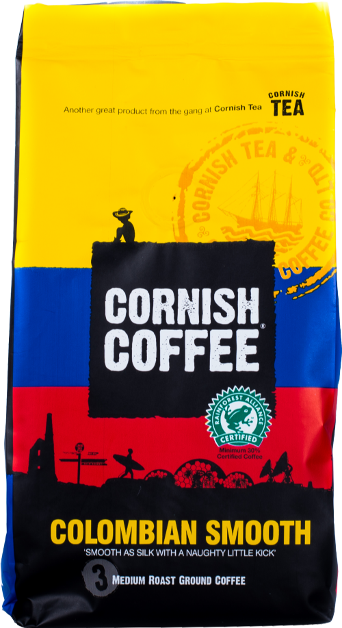 CORNISH COFFEE Colombian Smooth Ground Coffee 227g (Pack of 6)