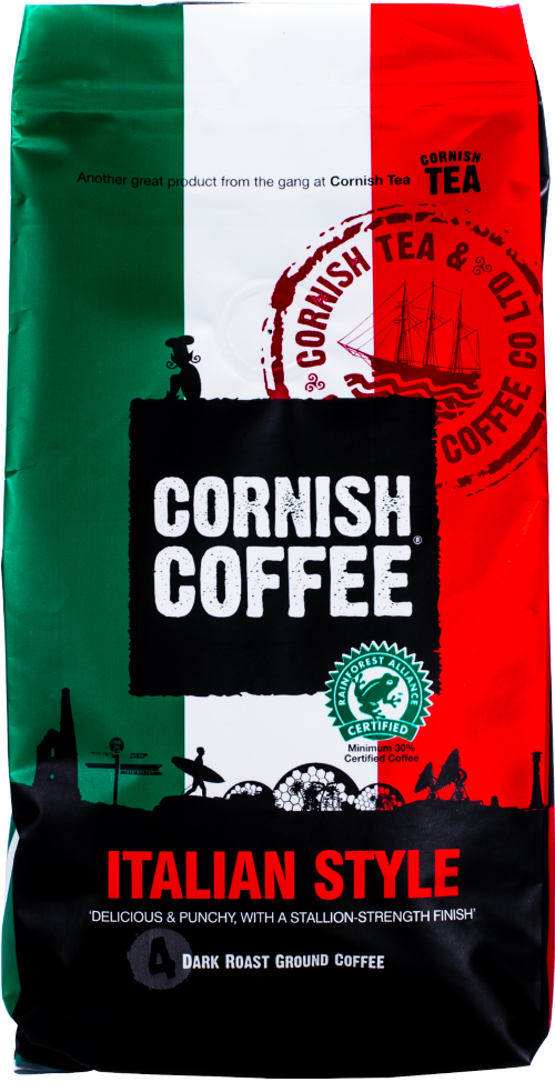 CORNISH COFFEE Italian Style Ground Coffee 227g (Pack of 6)