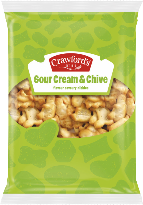 CRAWFORD'S Sour Cream & Chive Flavour Savouries 200g (Pack of 8)