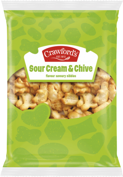 CRAWFORD'S Sour Cream & Chive Flavour Savouries 200g (Pack of 8)