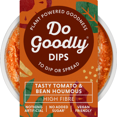 DO GOODLY DIPS Tasty Tomato & Bean Houmous 150g (Pack of 6)