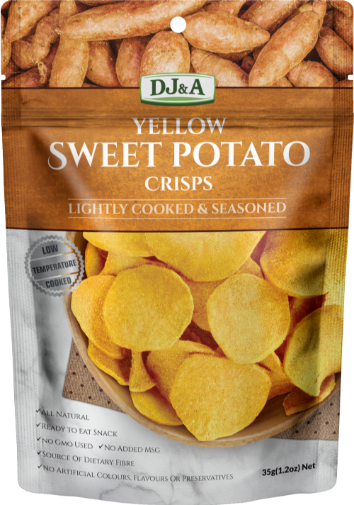 DJ&A Yellow Sweet Potato Crisps 35g (Pack of 10)