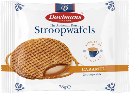 DAELMANS 2 Jumbo Stroopwafels - Caramel 78g (Pack of 18)
