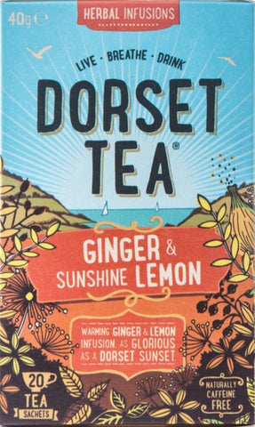 DORSET TEA Ginger & Sunshine Lemon 20 Sachets (Pack of 4)