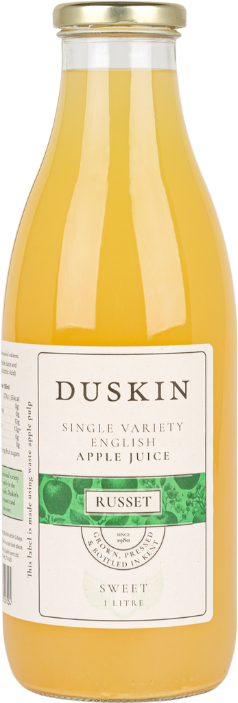 DUSKIN Single Variety English Apple Juice Russet (Sweet) 1L (Pack of 6)