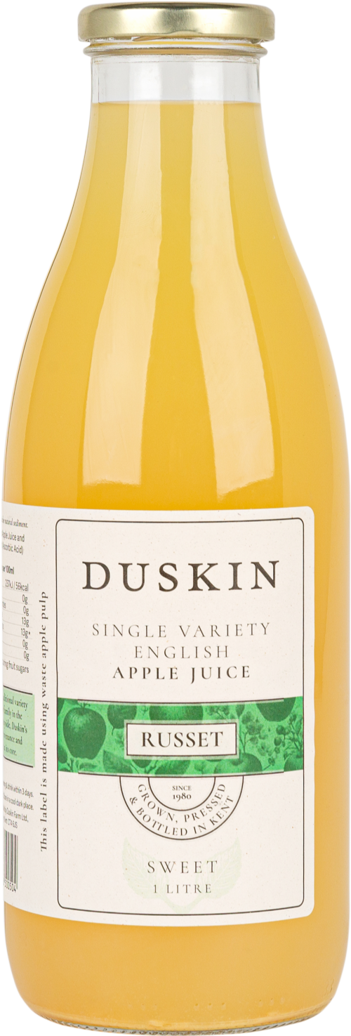 DUSKIN Single Variety English Apple Juice Russet (Sweet) 1L (Pack of 6)