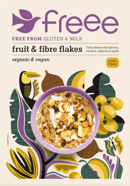 DOVES FARM Freee - Fruit & Fibre Flakes 375g (Pack of 5)