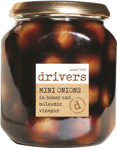 DRIVER'S Mini Onions in Honey & Balsamic Vinegar 550g (Pack of 6)