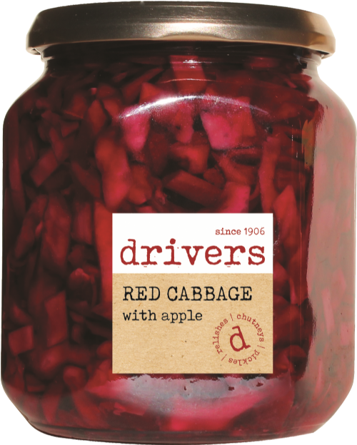 DRIVER'S Red Cabbage & Apple in Red Wine Vinegar 550g (Pack of 6)