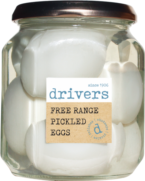 DRIVER'S Free Range Pickled Eggs/Distilled Malt Vinegar 550g (Pack of 6)