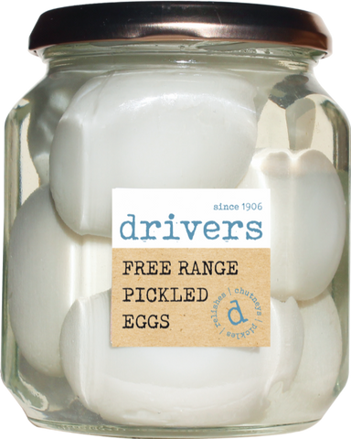 DRIVER'S Free Range Pickled Eggs/Distilled Malt Vinegar 550g (Pack of 6)