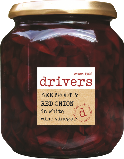 DRIVER'S Beetroot & Red Onion in White Wine Vinegar 550g (Pack of 6)