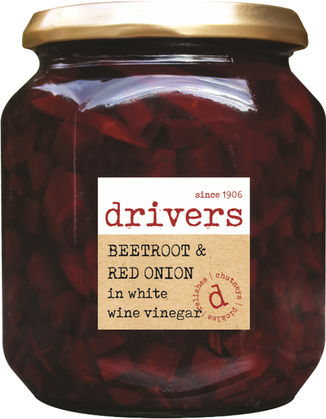 DRIVER'S Beetroot & Red Onion in White Wine Vinegar 550g (Pack of 6)