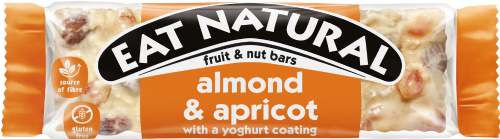 EAT NATURAL Almond & Apricot Bar with Yoghurt Coating 40g (Pack of 12)