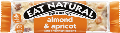 EAT NATURAL Almond & Apricot Bar with Yoghurt Coating 40g (Pack of 12)