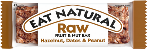 EAT NATURAL Raw Fruit & Nut Bar Hazelnut, Dates & Peanut 45g (Pack of 12)